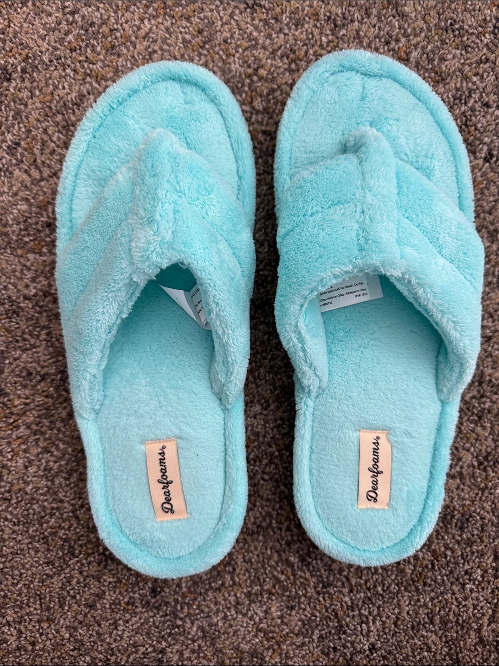 Dearfoams Ladies Terry Thong Slippers NWT XL